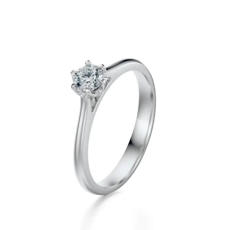 Pierścionek z białego złota z diamentem AJPZ_007